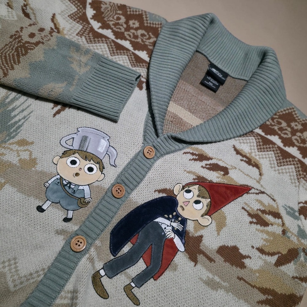 Over The Garden Cardigan Wall Size Small Wirt Greg Leaves Collared Sweater
